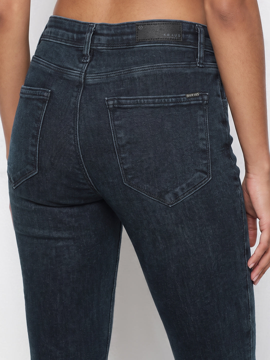 Slate Blue High-Rise Flare Jeans