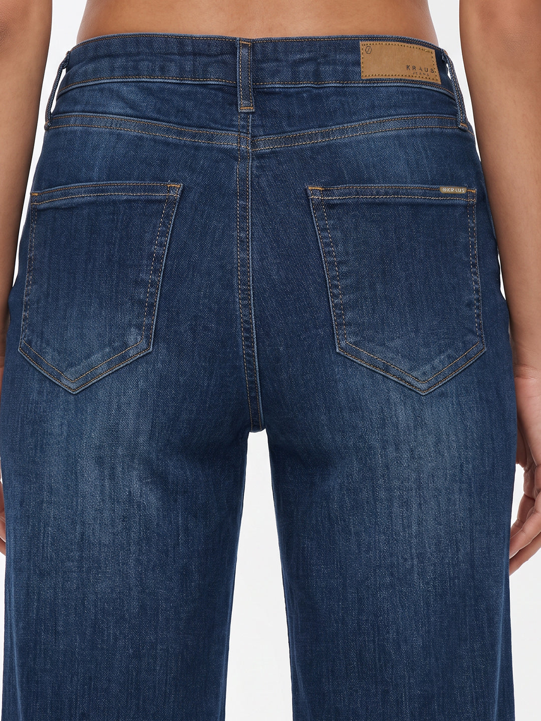 Blue High-Rise Wide Leg Jeans