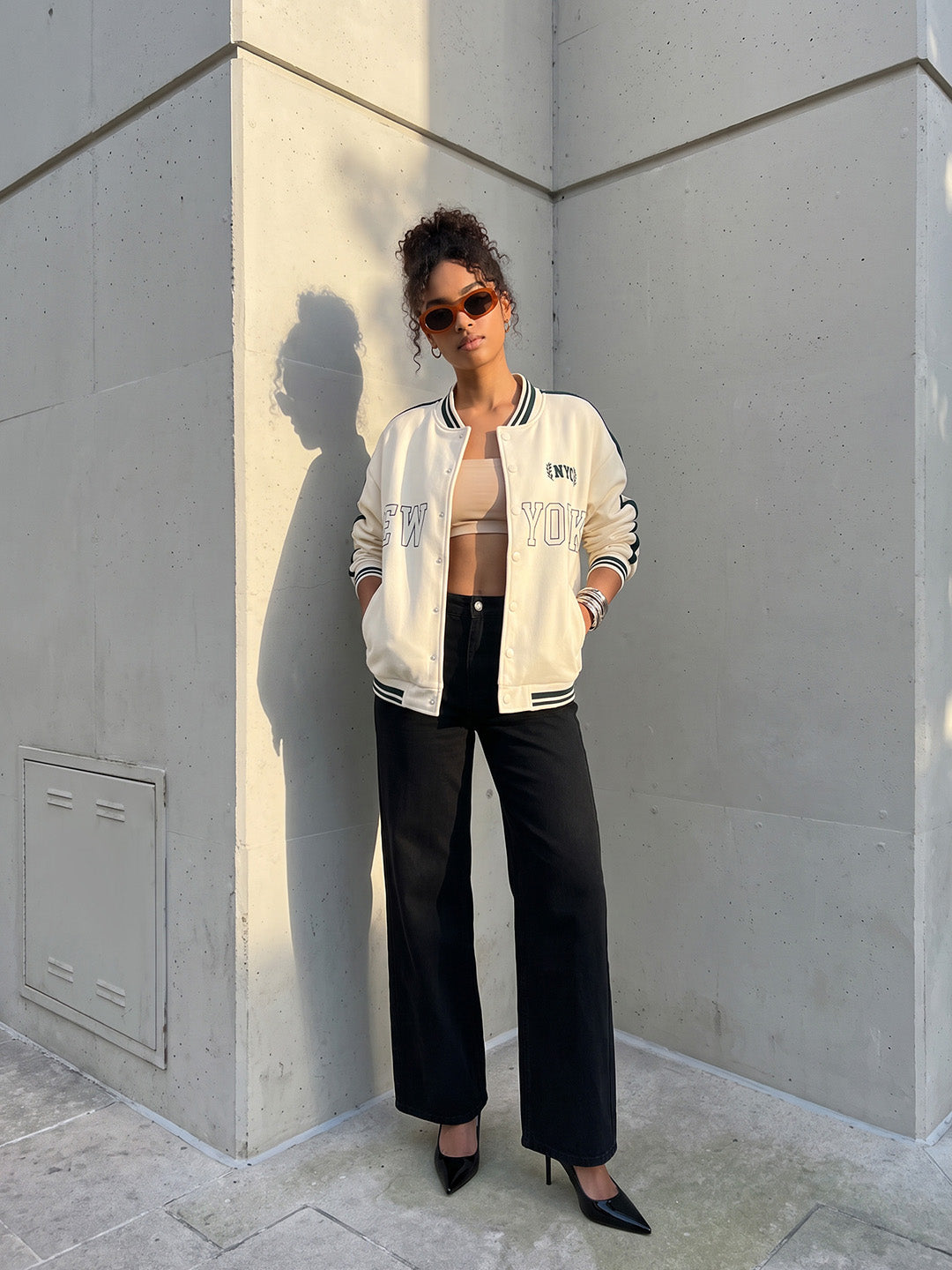 Ivory Varsity Jacket