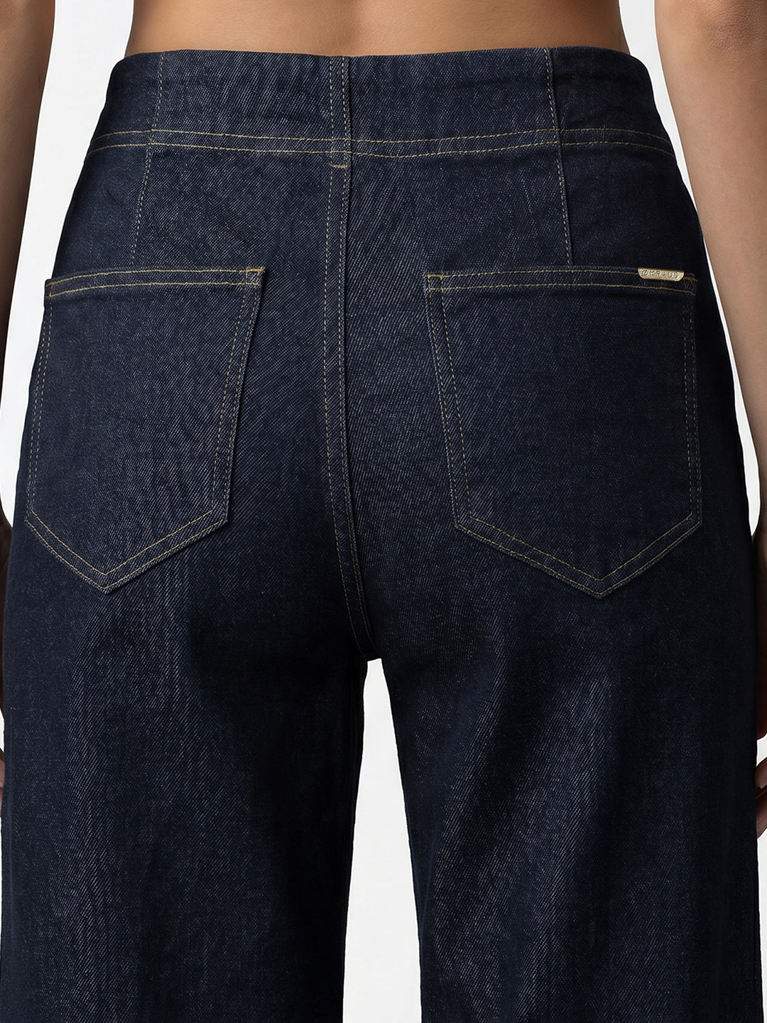 Dark Blue High-Rise Wide Leg Jeans