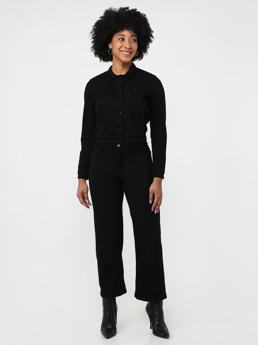 Women Black Slim Fit Jacket