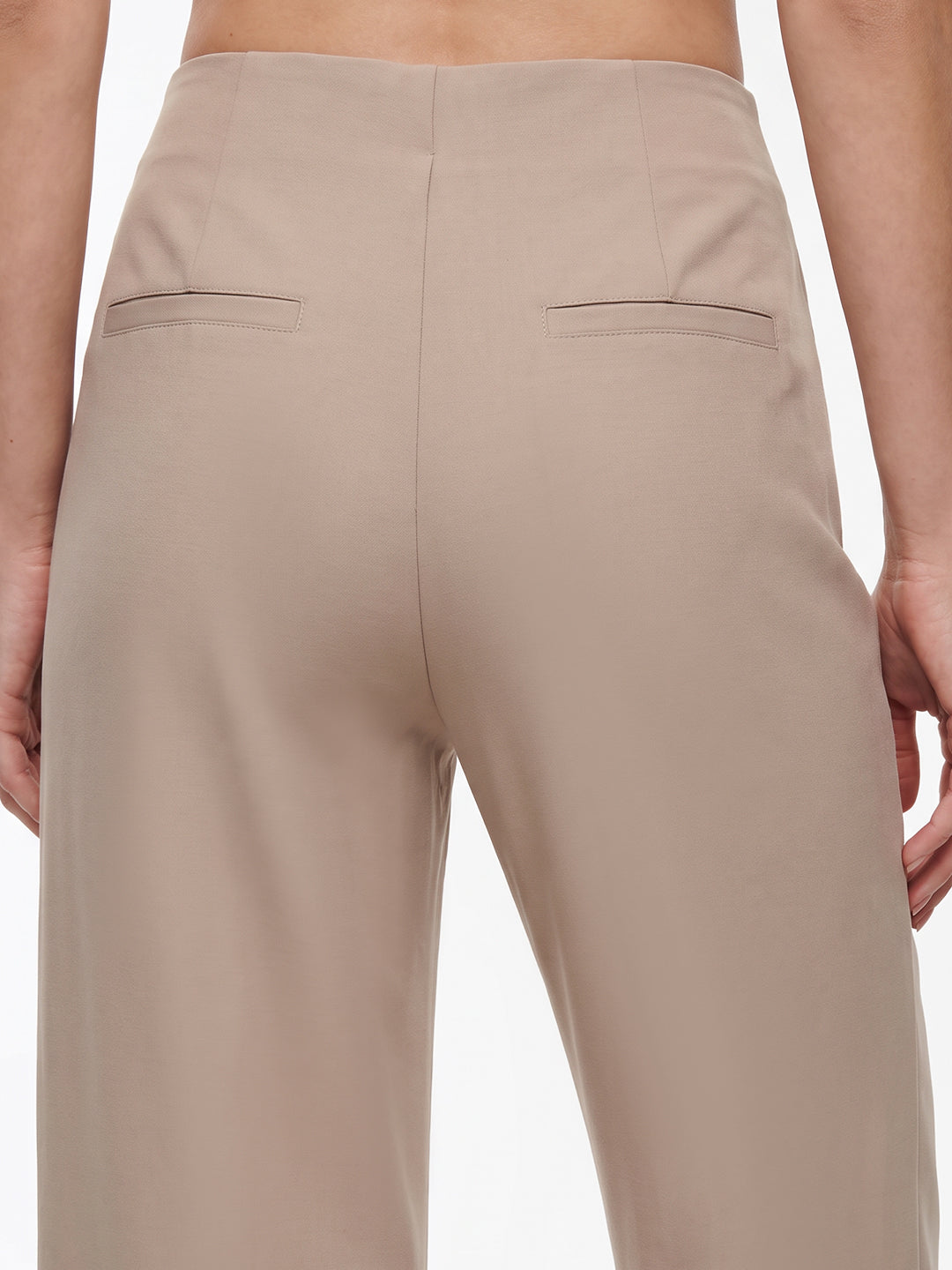 Women Dark Beige Wide Leg Treggings