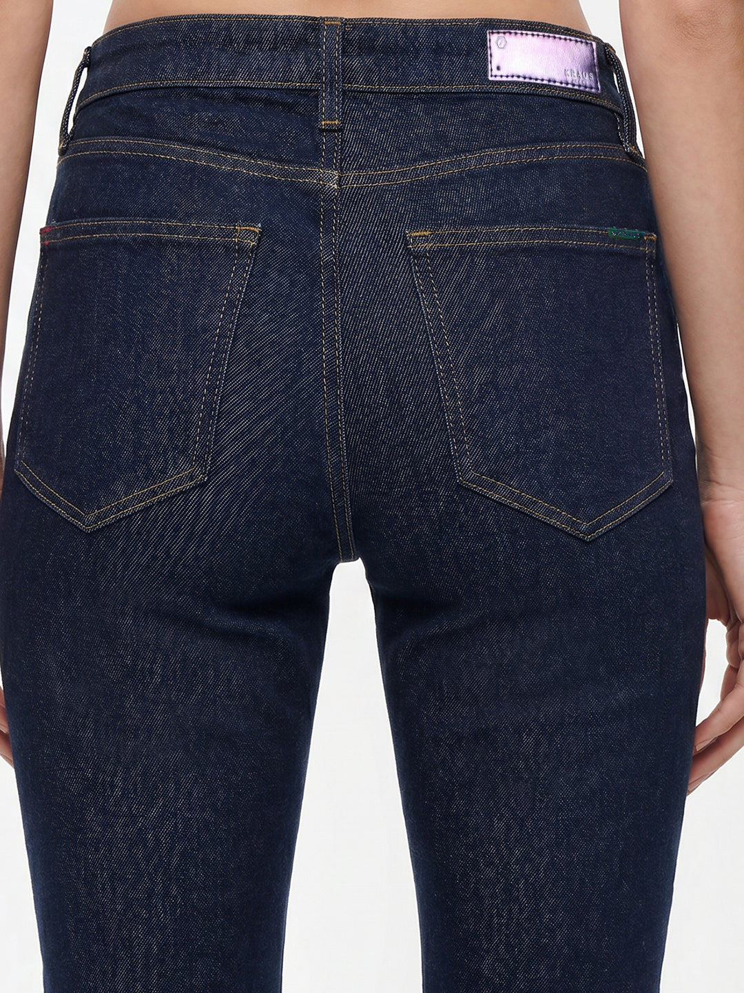 Women Dark Blue High-Rise Crop Flare Jeans