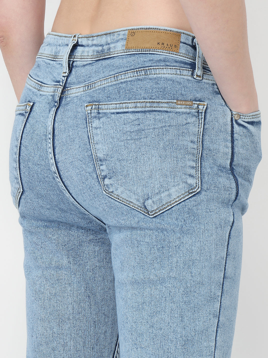 Blue High-Rise Flare Jeans