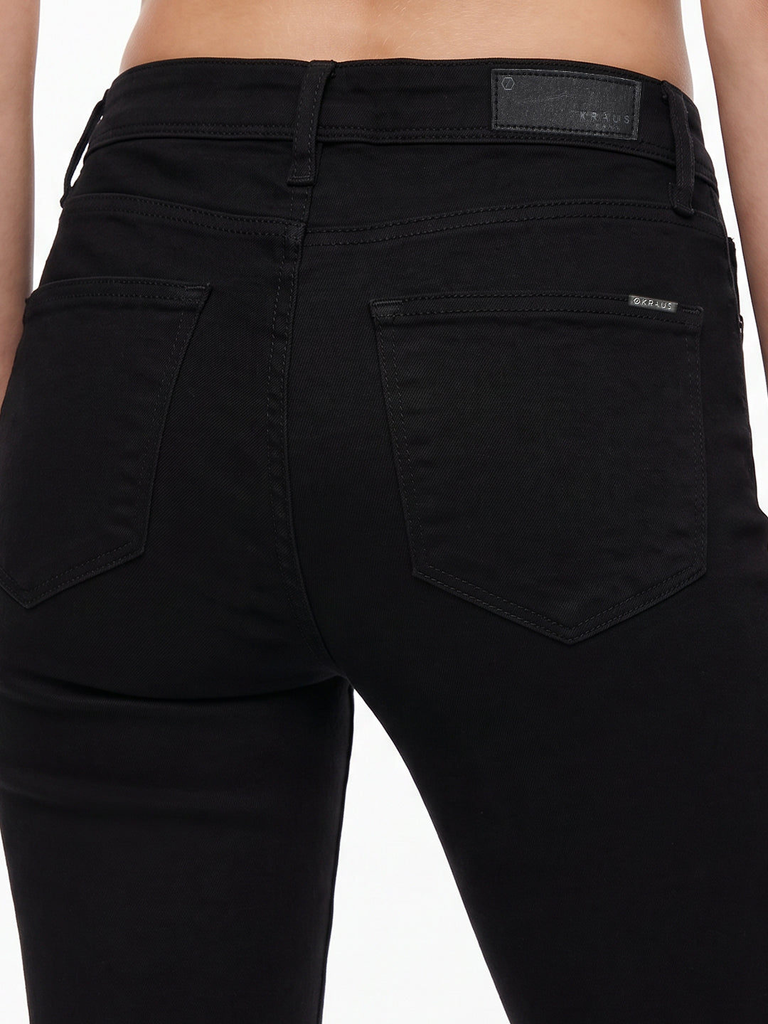 Women Black High-Rise Mini Flare Jeans