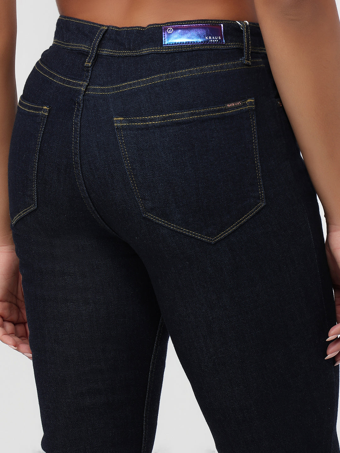 Dark Blue High-Rise Flare Jeans