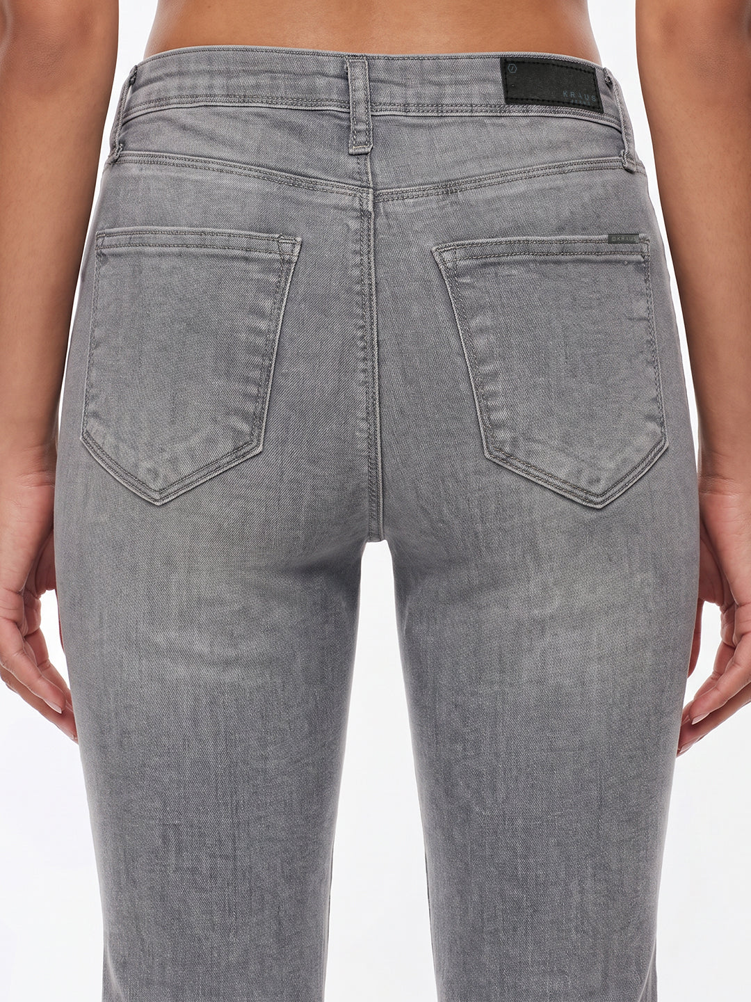 Light Grey High-Rise Flare Jeans