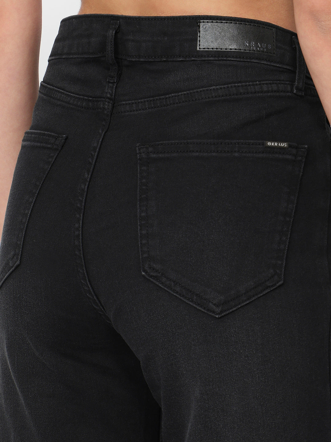 Women Charcoal High-Rise Straight Fit Jeans