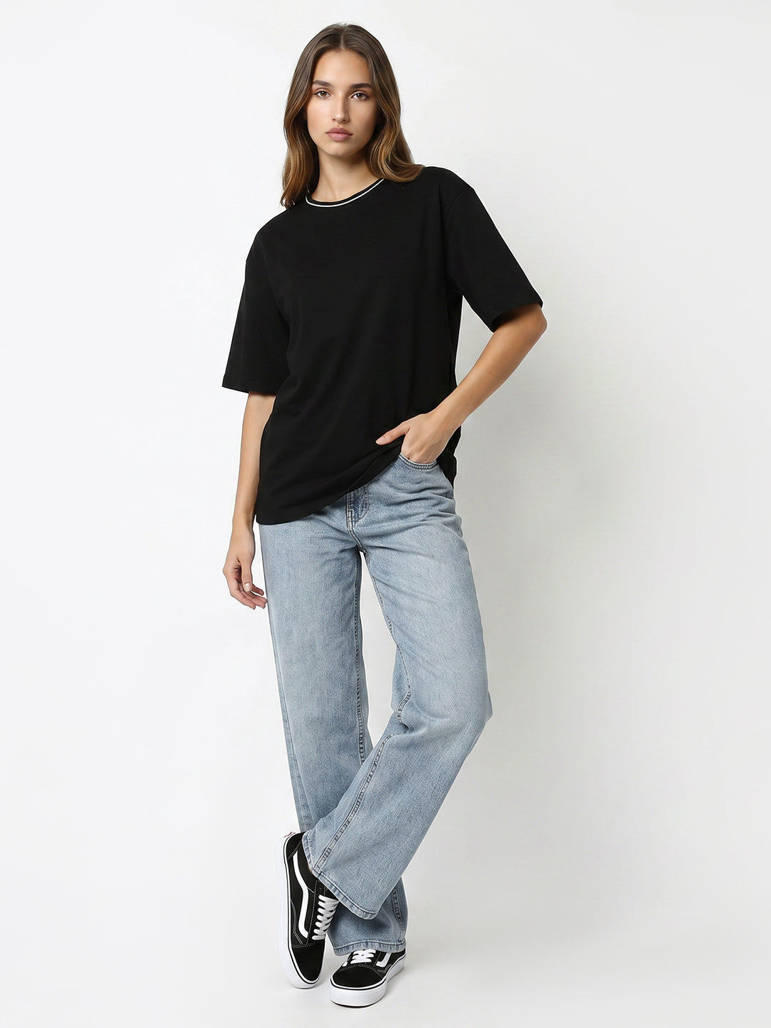 Women Black Oversized T-Shirt