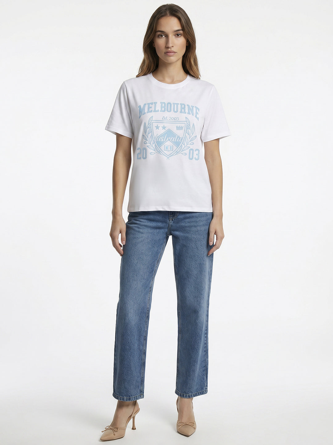 Women White Graphic T-Shirt