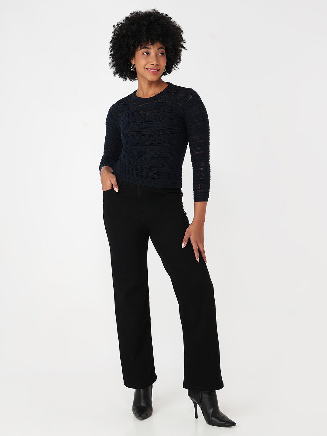 Women Airforce Slim Fit Flat Knit