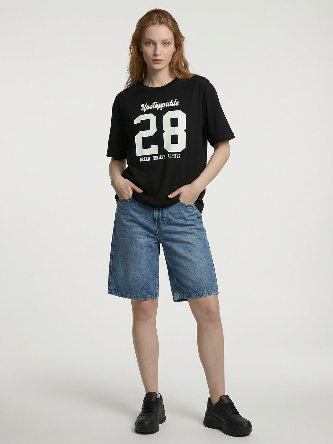 Women Black Oversized T-Shirt