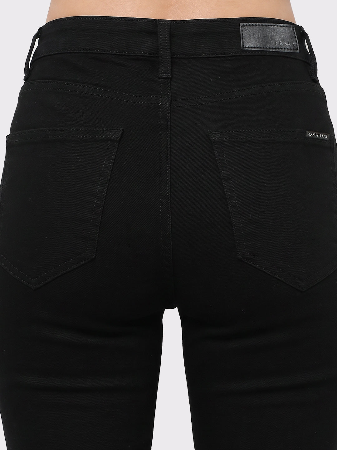 Women Black High-Rise Slim Straight Fit Jeans