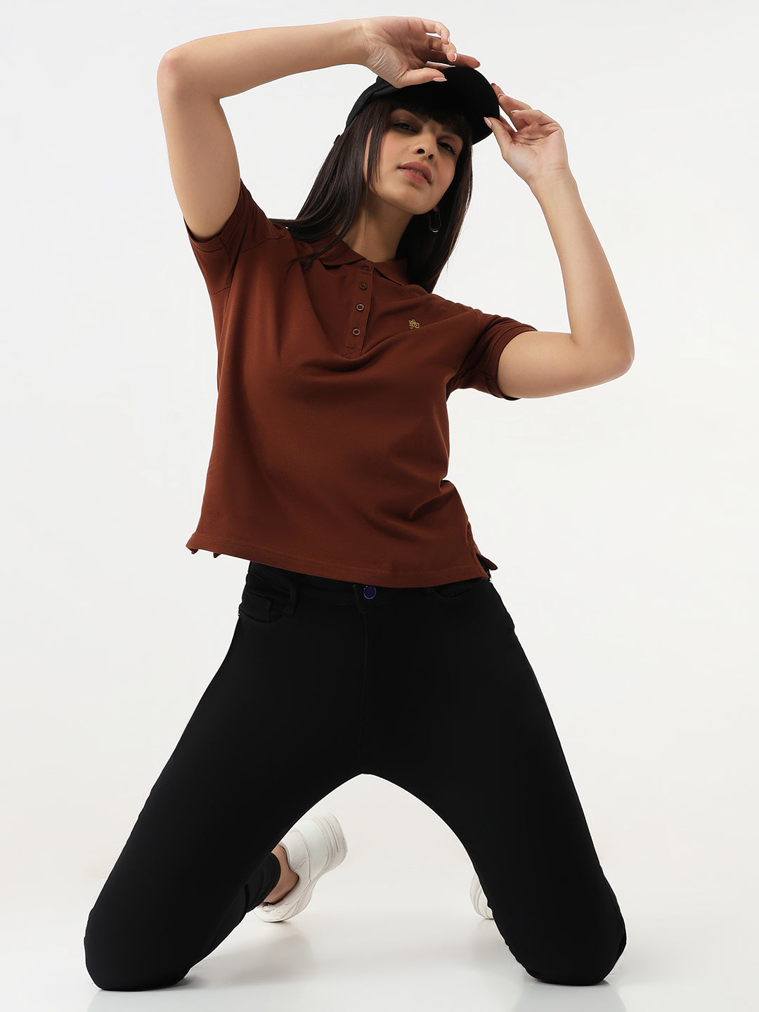 Women Sepia Slim T-Shirt