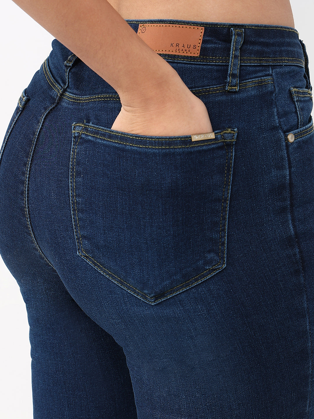 Dark Blue High-Rise Flare Jeans
