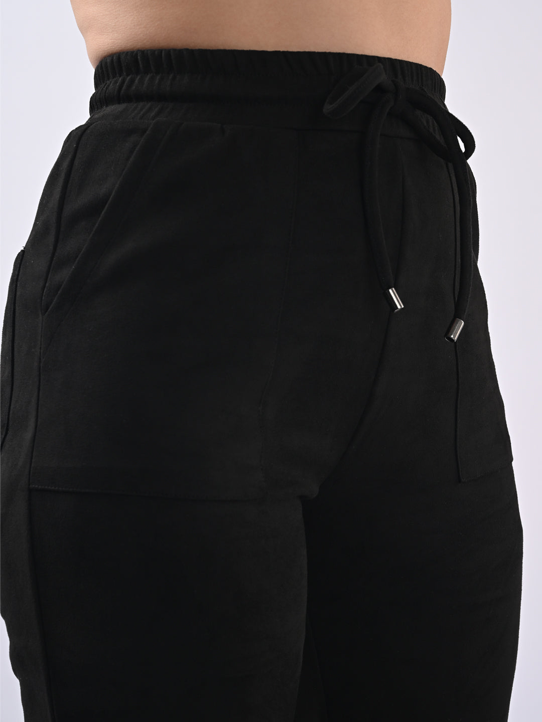 Women Black Mid-Rise Skinny Joggers