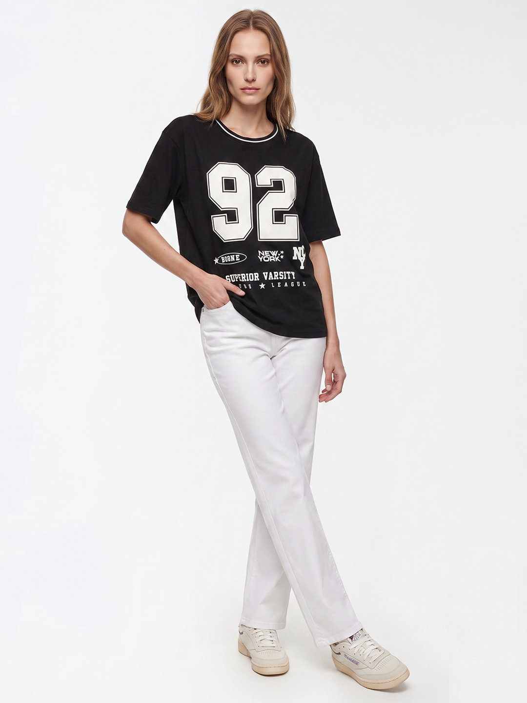 Women Black Oversized T-Shirt