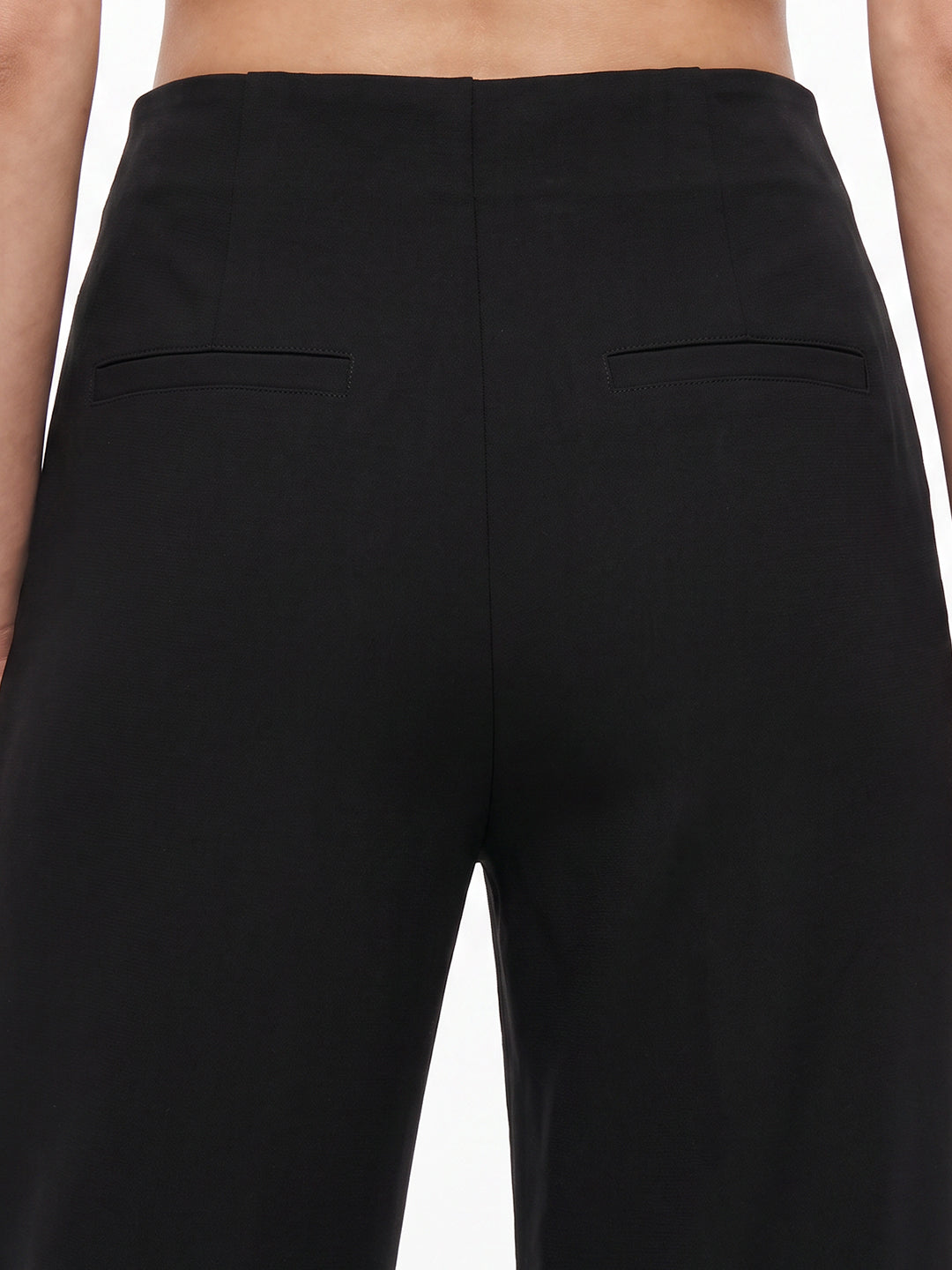 Women Black Super Wide Leg Treggings