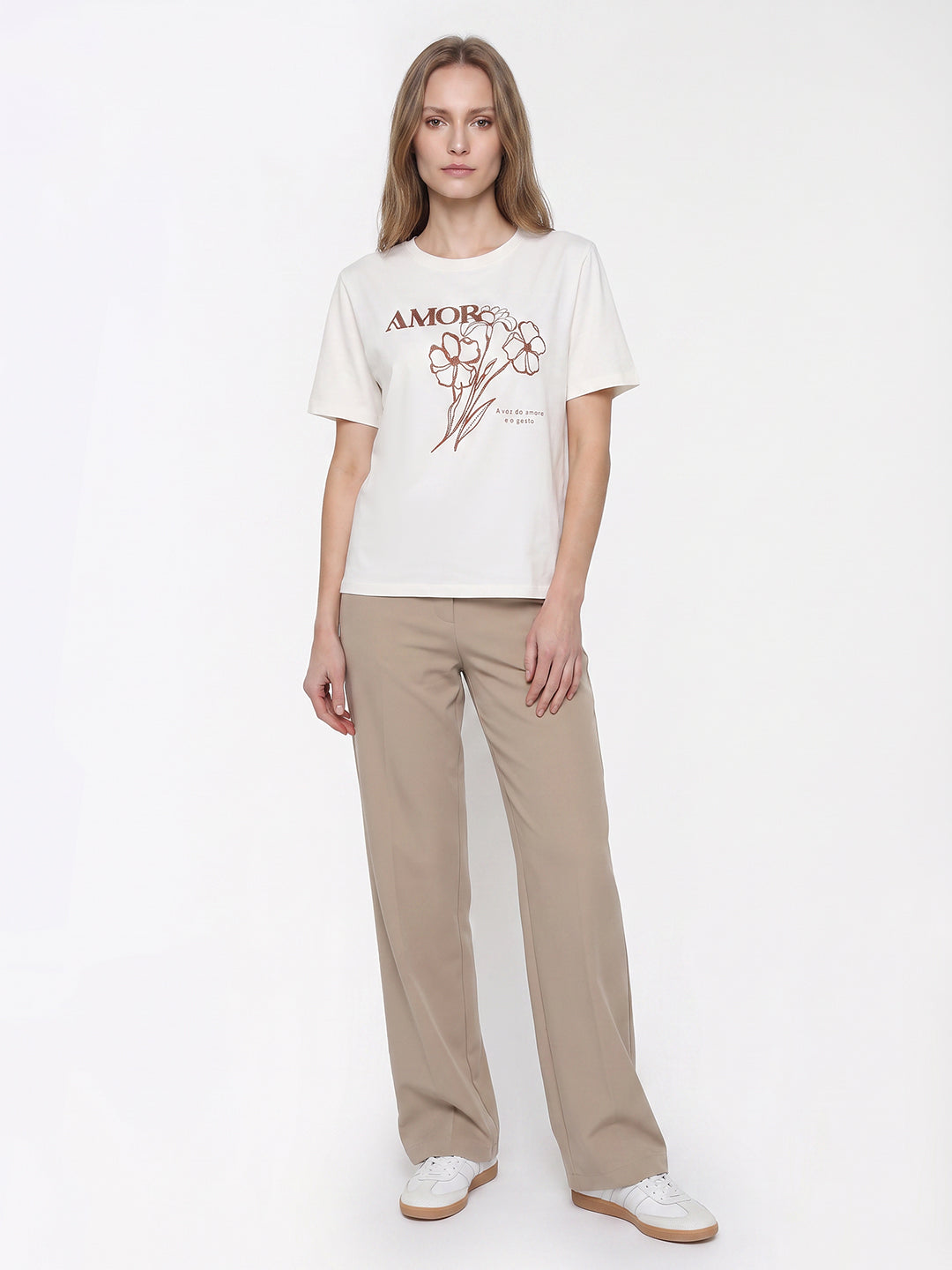 Women Off White Graphic Tees