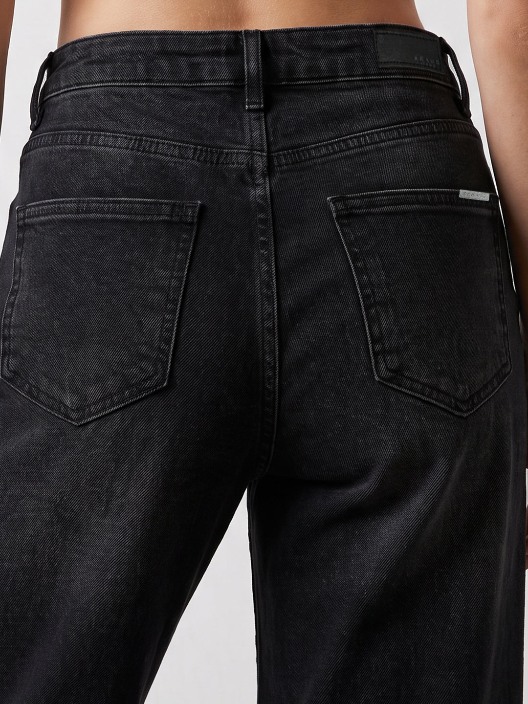Charcoal High-Rise Straight Fit Jeans