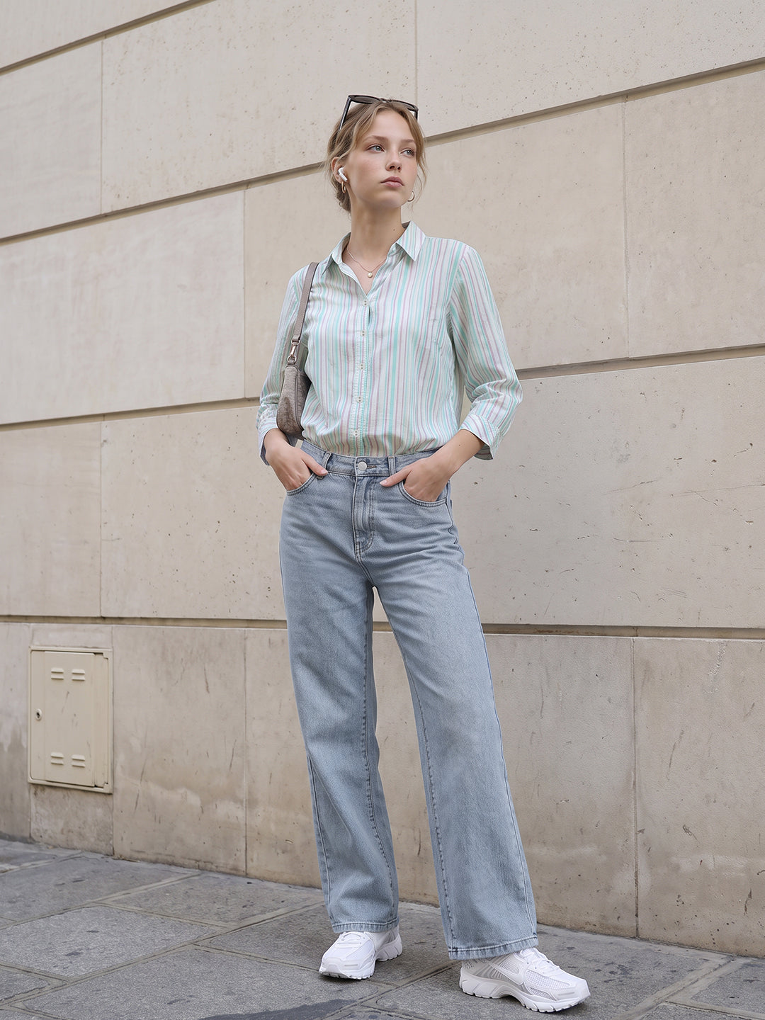 Aqua/Lavender Stripe Shirt