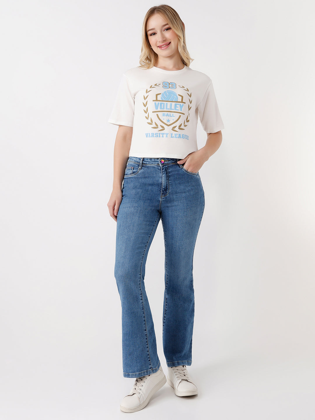 Women Slim Fit Crop T-Shirt