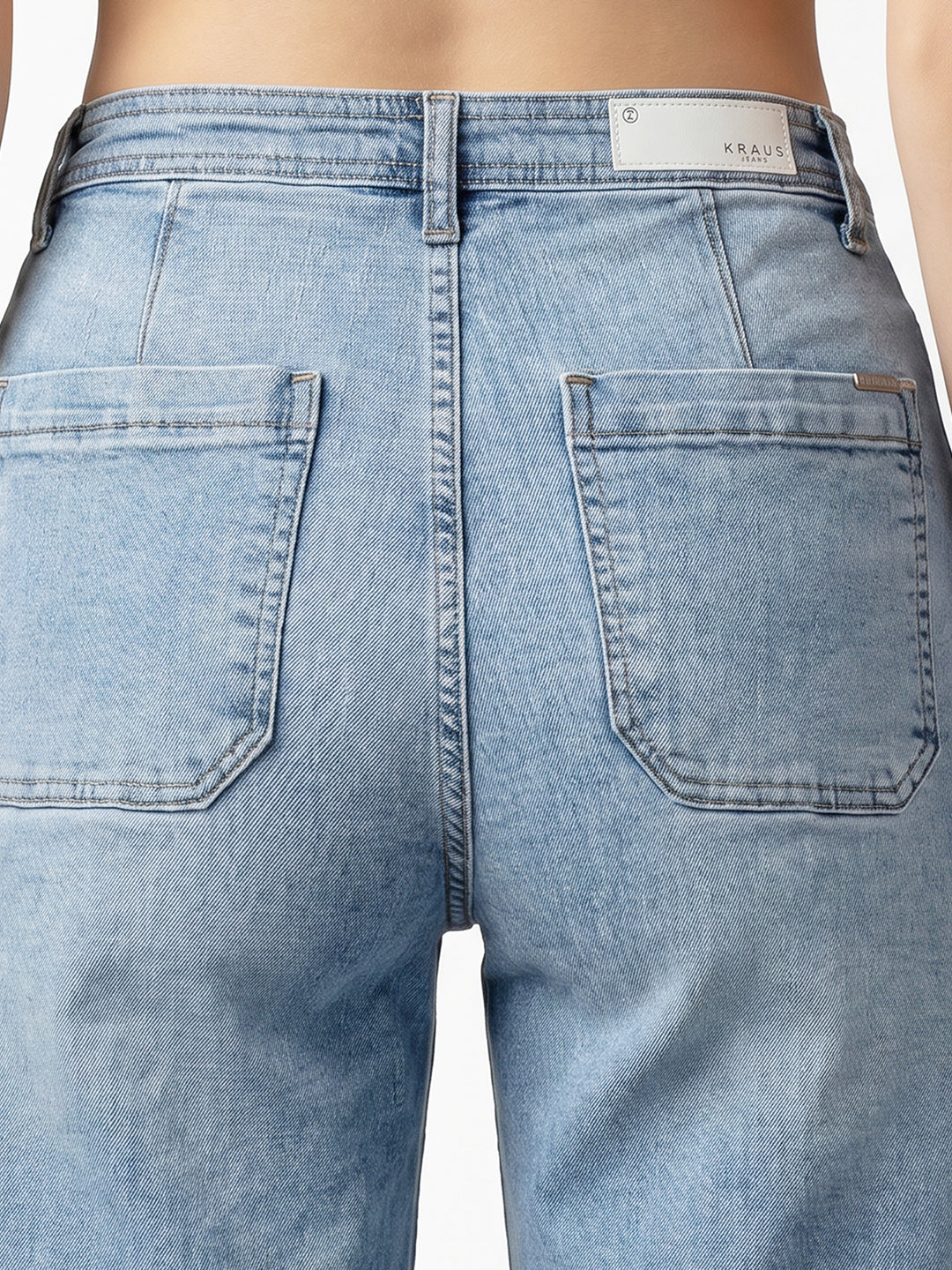 Light Blue Ribcage Wide Leg Jeans