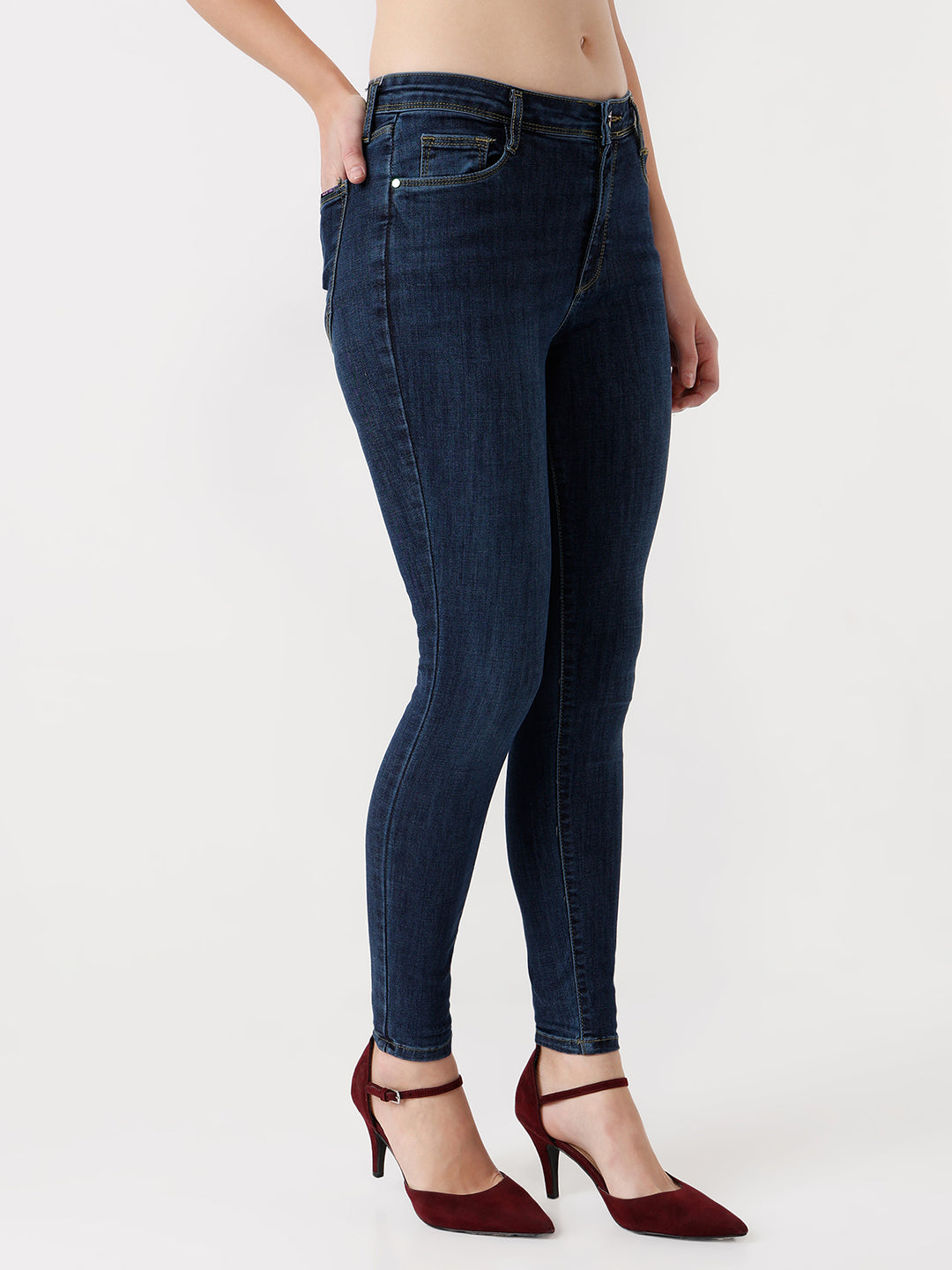 Women Novel Blue High-Rise Skinny Jeans