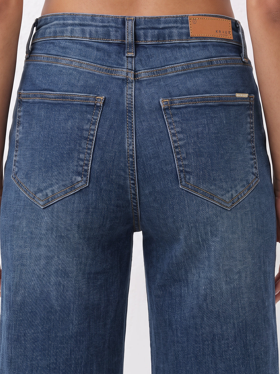 Dark Blue High-Rise Straight Fit Jeans
