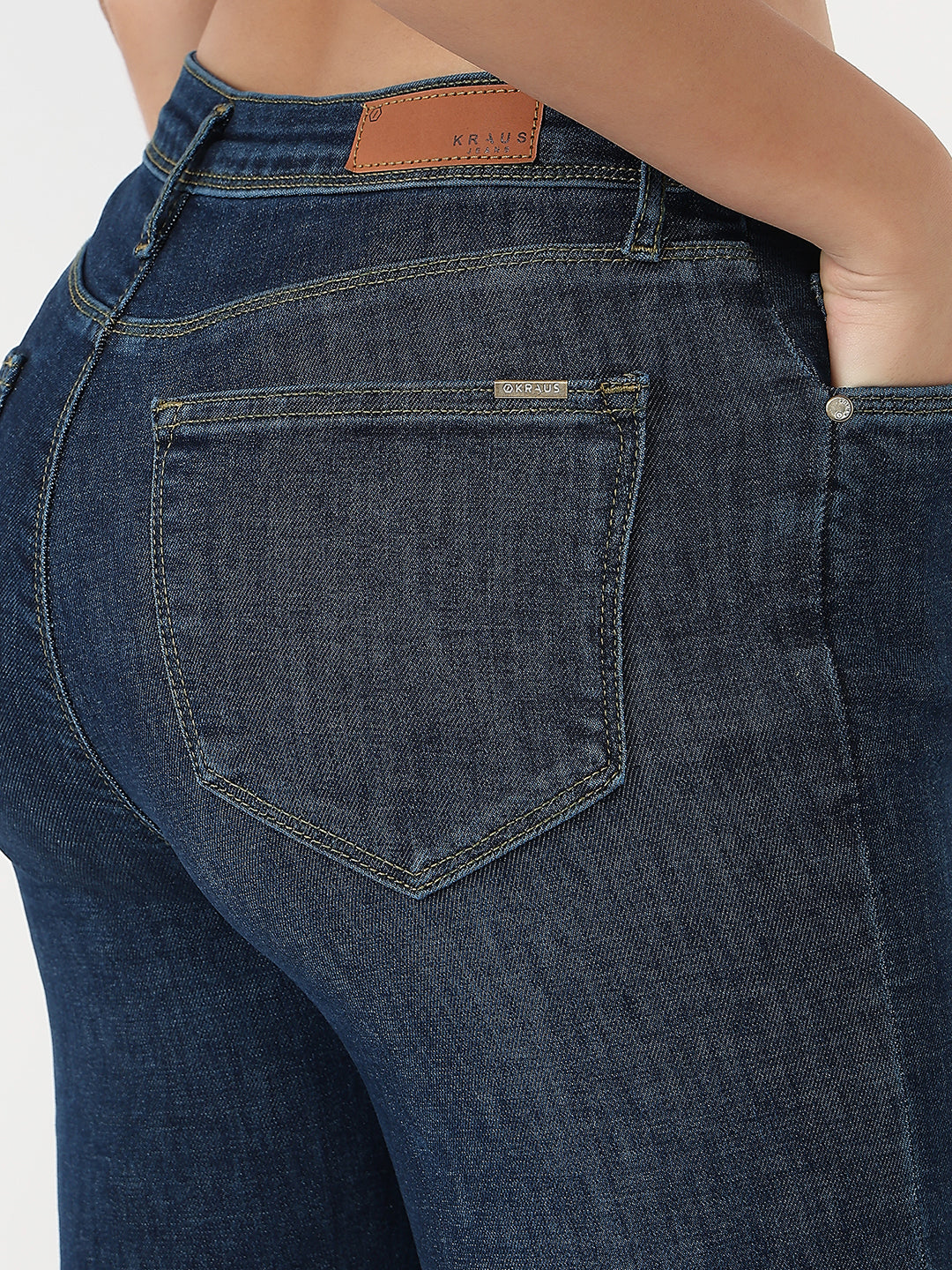 Dark Blue High-Rise Mini Flare Jeans