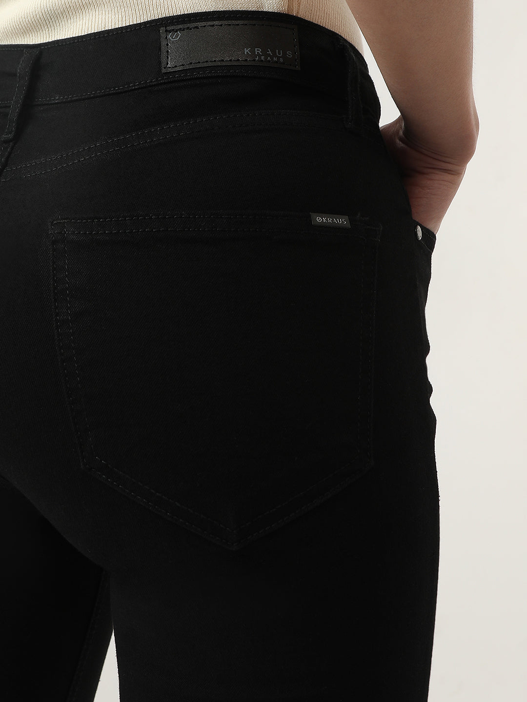 Women Black Snug Straight Jeans