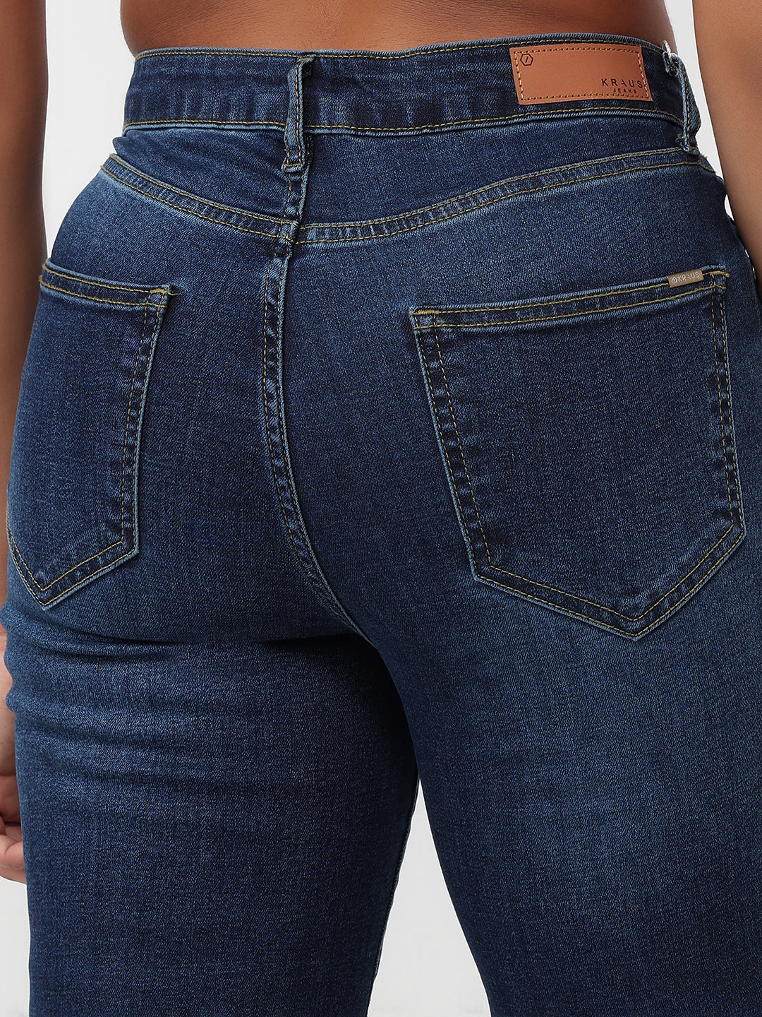 Women Blue High-Rise Crop Straight Fit Jeans