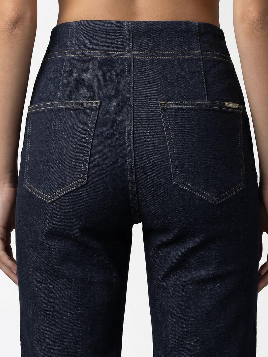 Dark Blue High-Rise Wide Leg Jeans