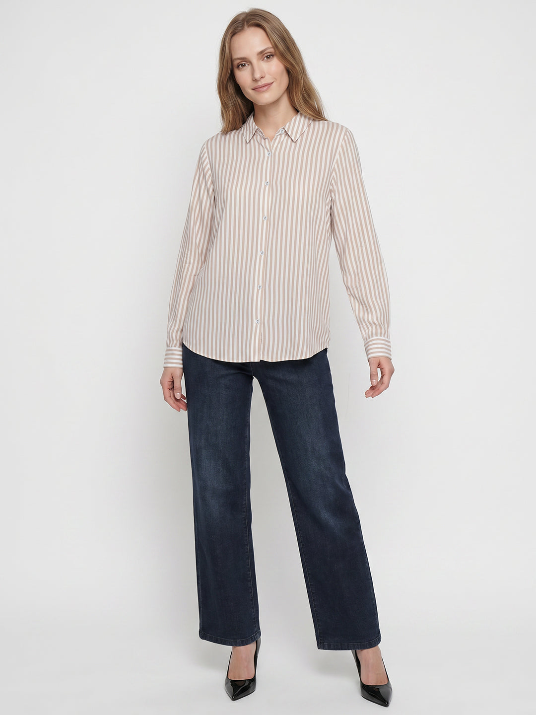 Women Beige/White Shirt