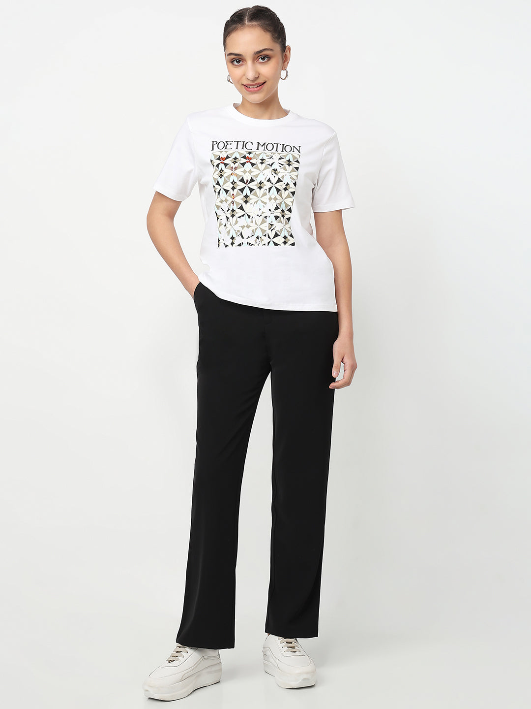 Women White Graphic T-Shirt