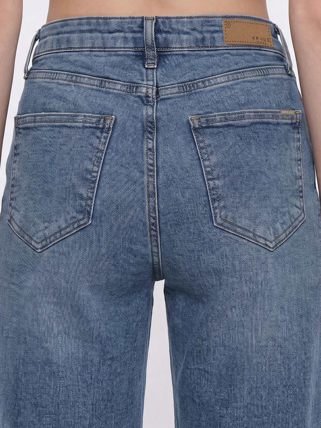 Light Blue High-Rise Straight Fit Jeans