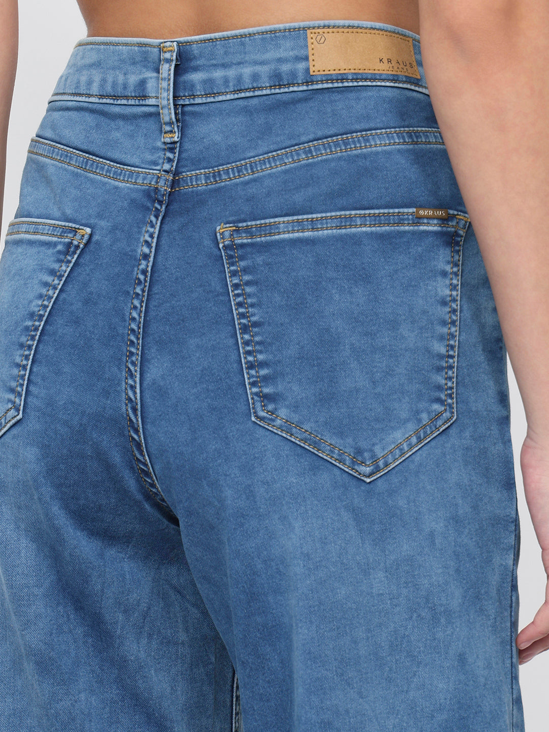 Women Blue Super Wide Leg Jeans