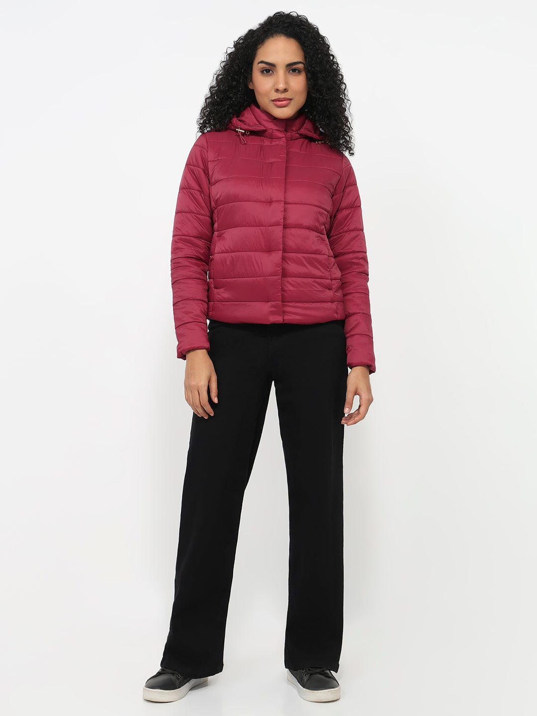 Women Maroon Winter Jacket