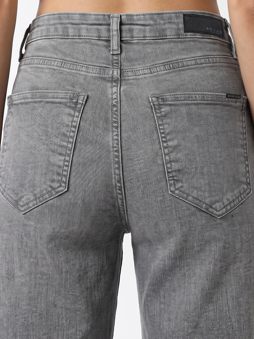 Light Grey High-Rise Wide Leg Jeans