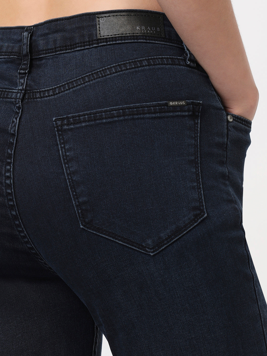 Slate Blue High-Rise Mini Flare Jeans