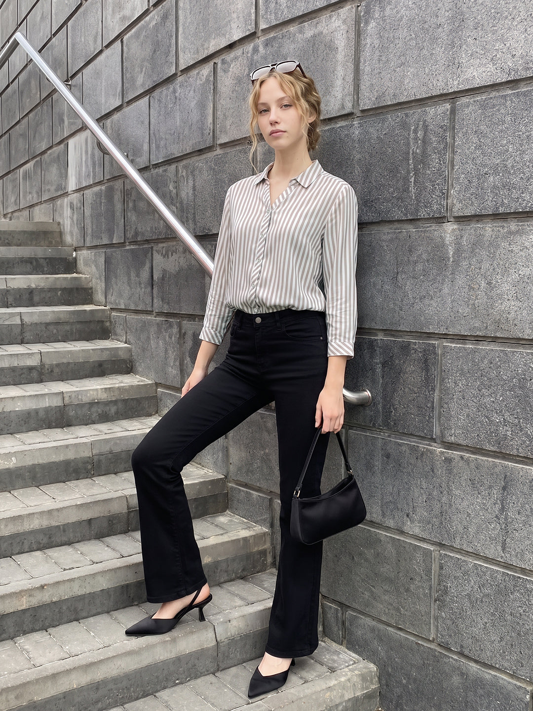 Brown/White Stripe Shirt