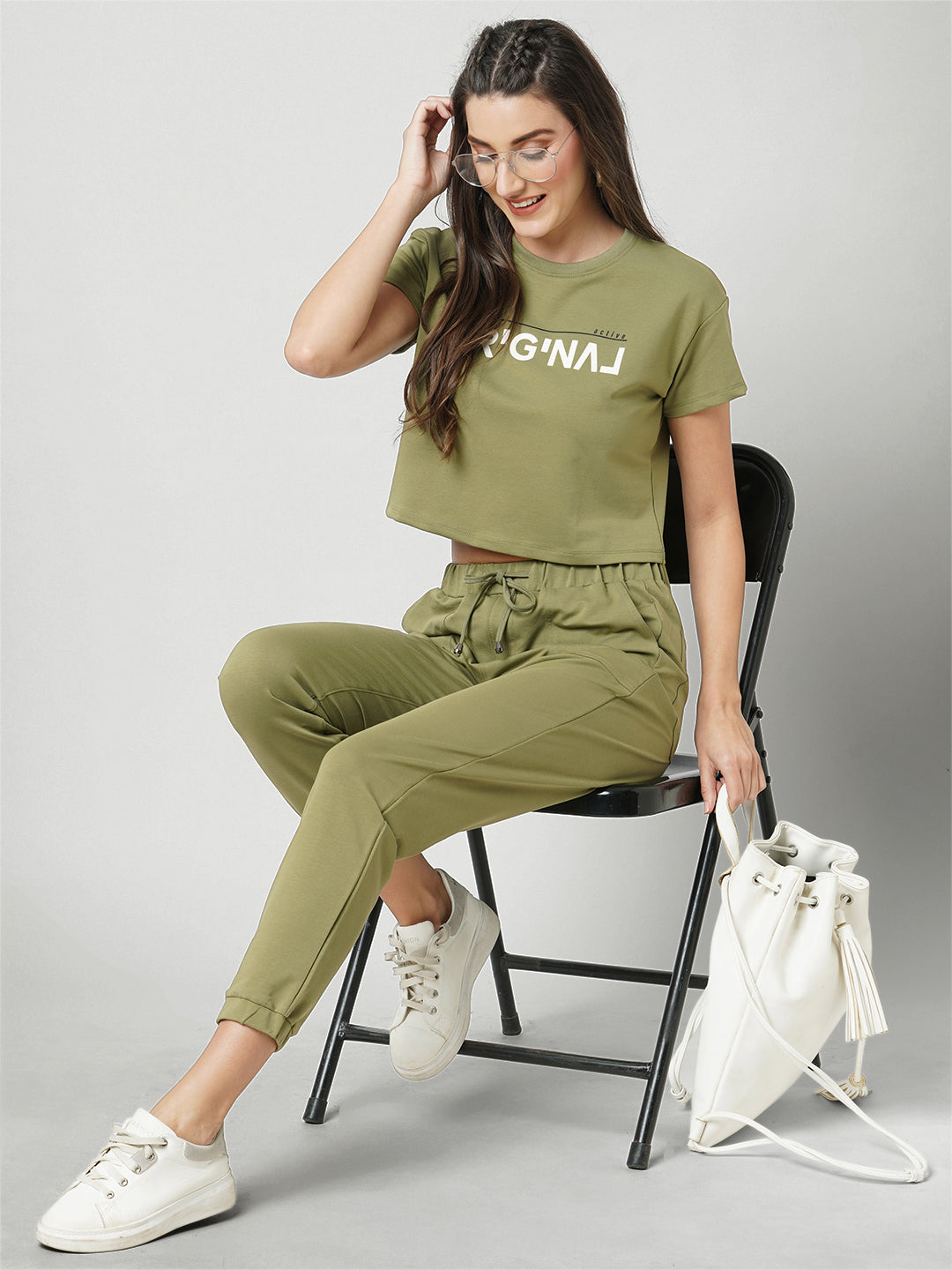 Women Olive High-Rise Jogger
