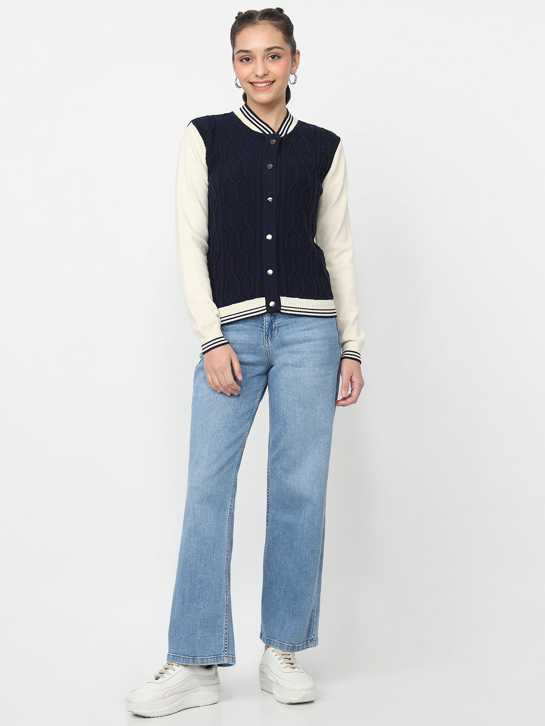 Women Airforce/Off White Varsity Jacket
