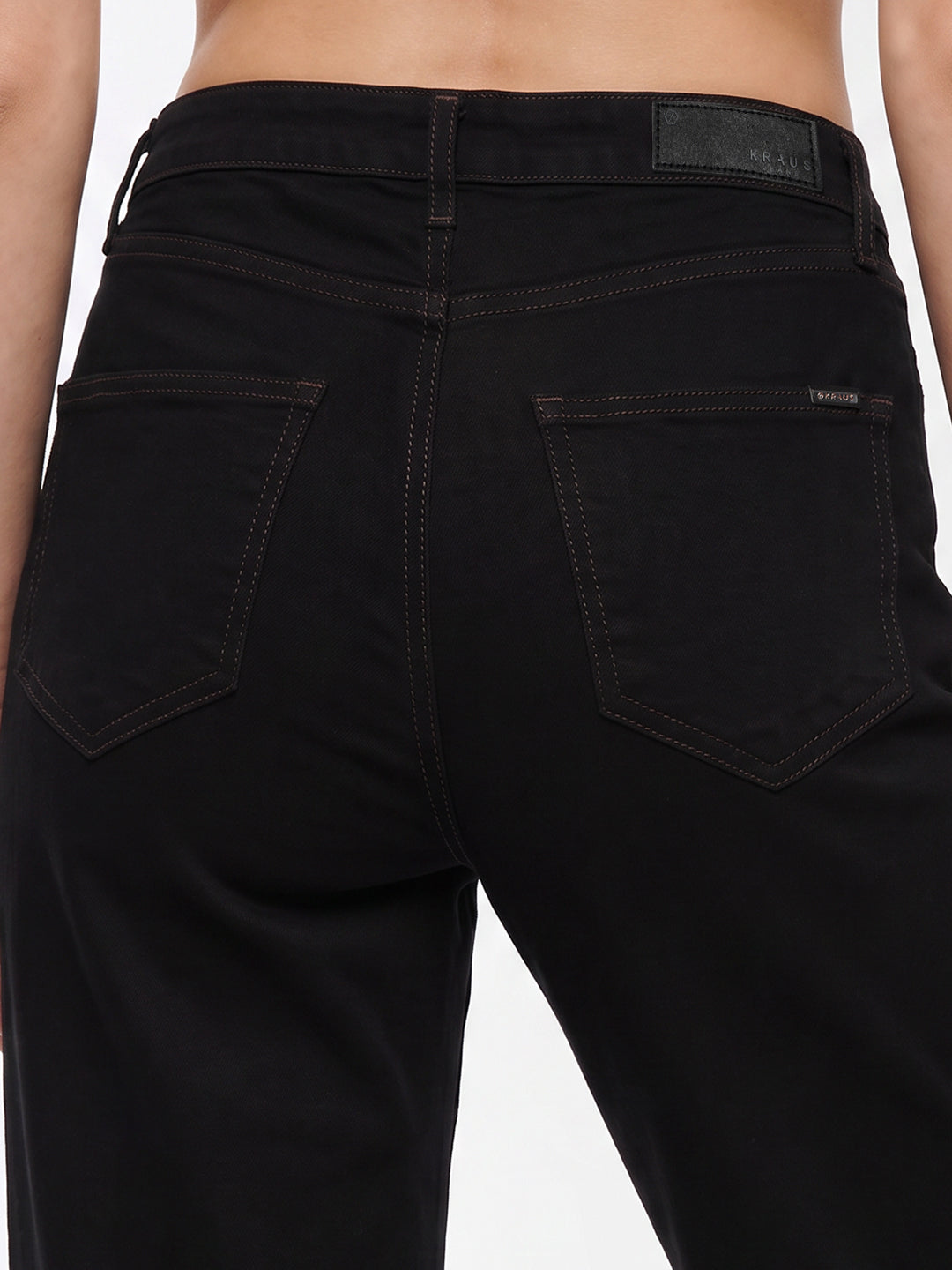 Black High-Rise Straight Jeans