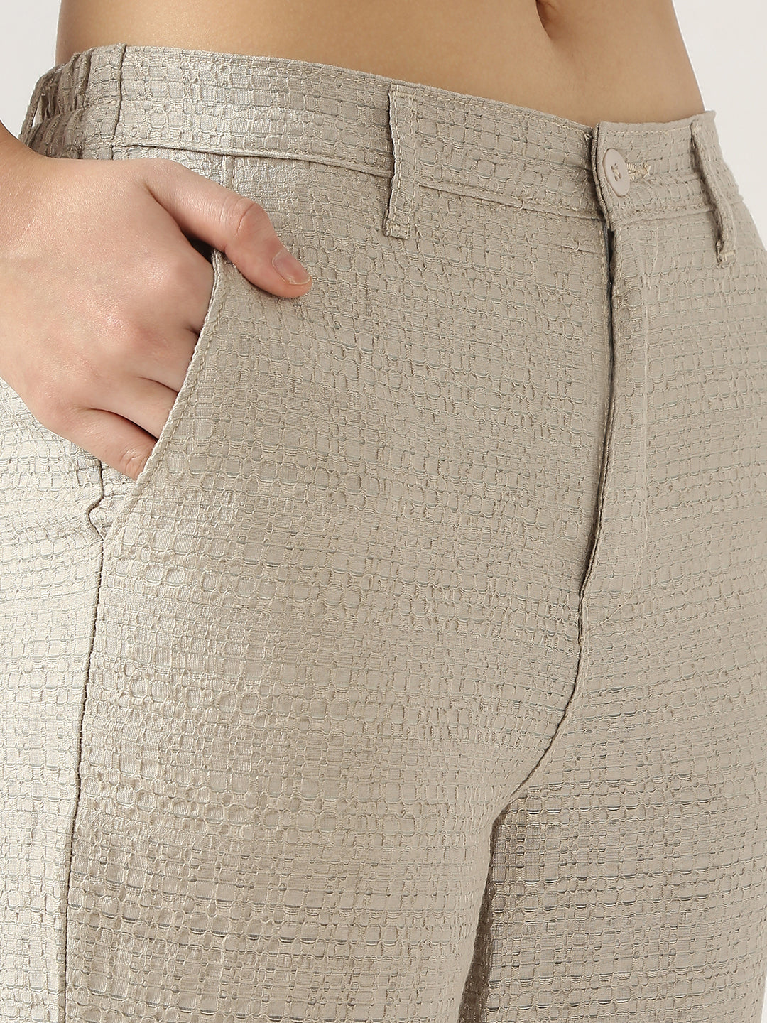 Women Pumice Stone Loose Straight Fit Korean Pants