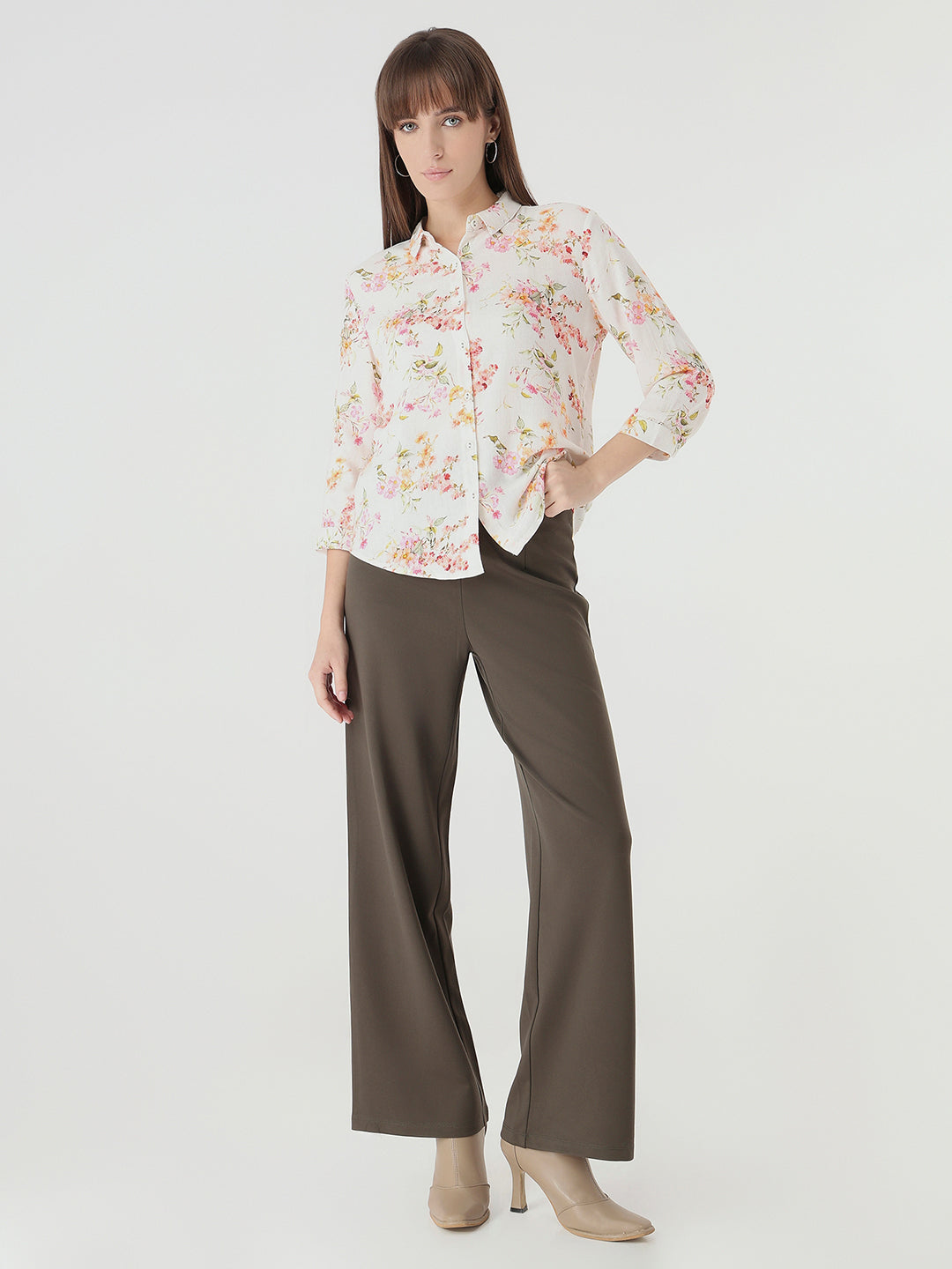 Women Olive High-Rise Treggings