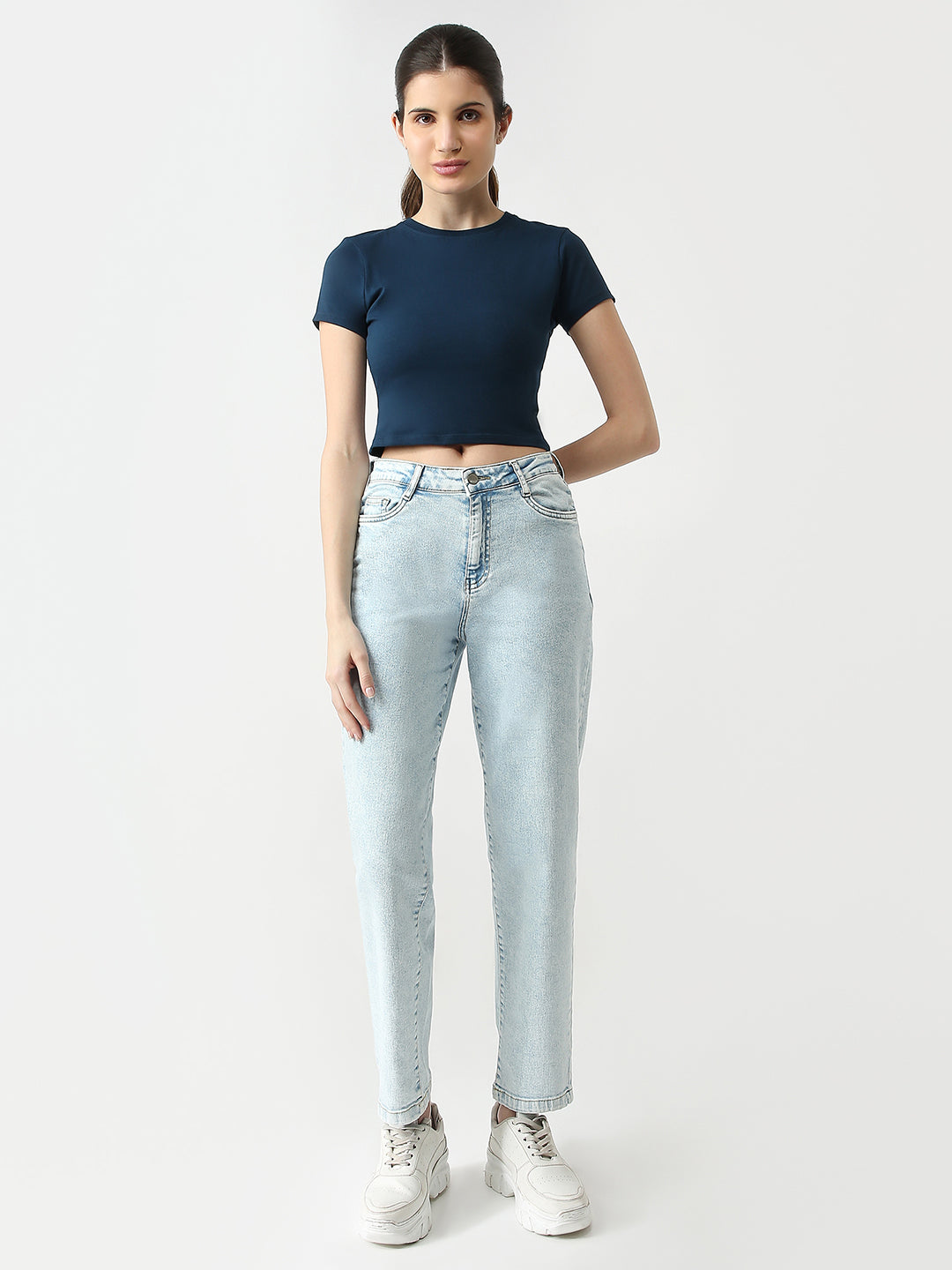 Women High Rise Mom Fit Jeans