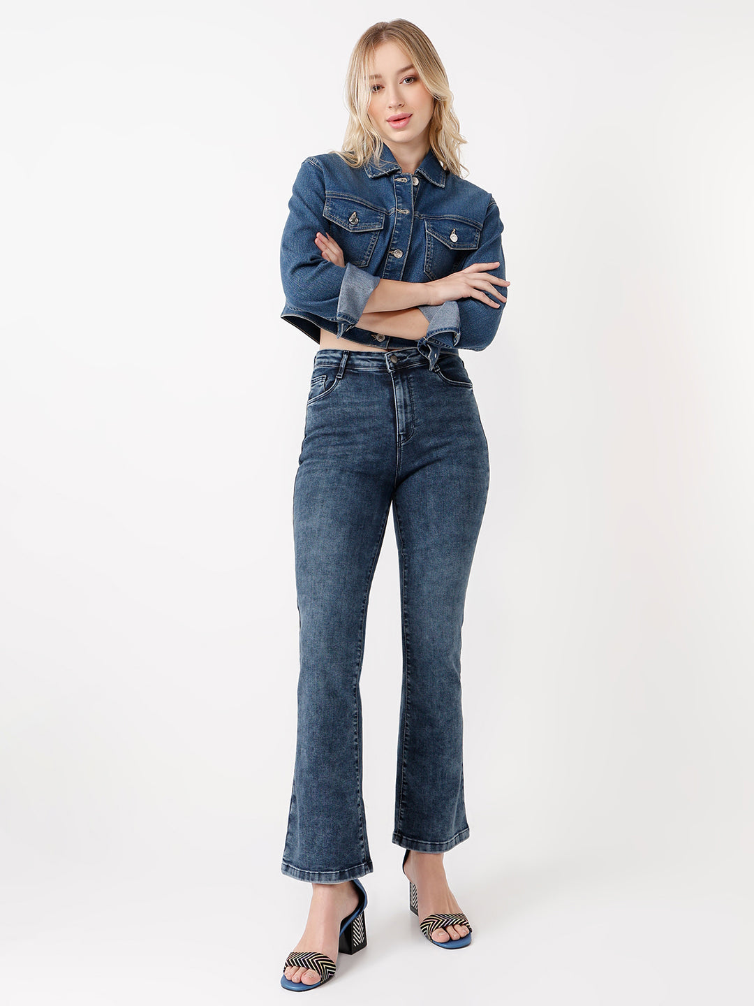 Women High Rise Flare Jeans