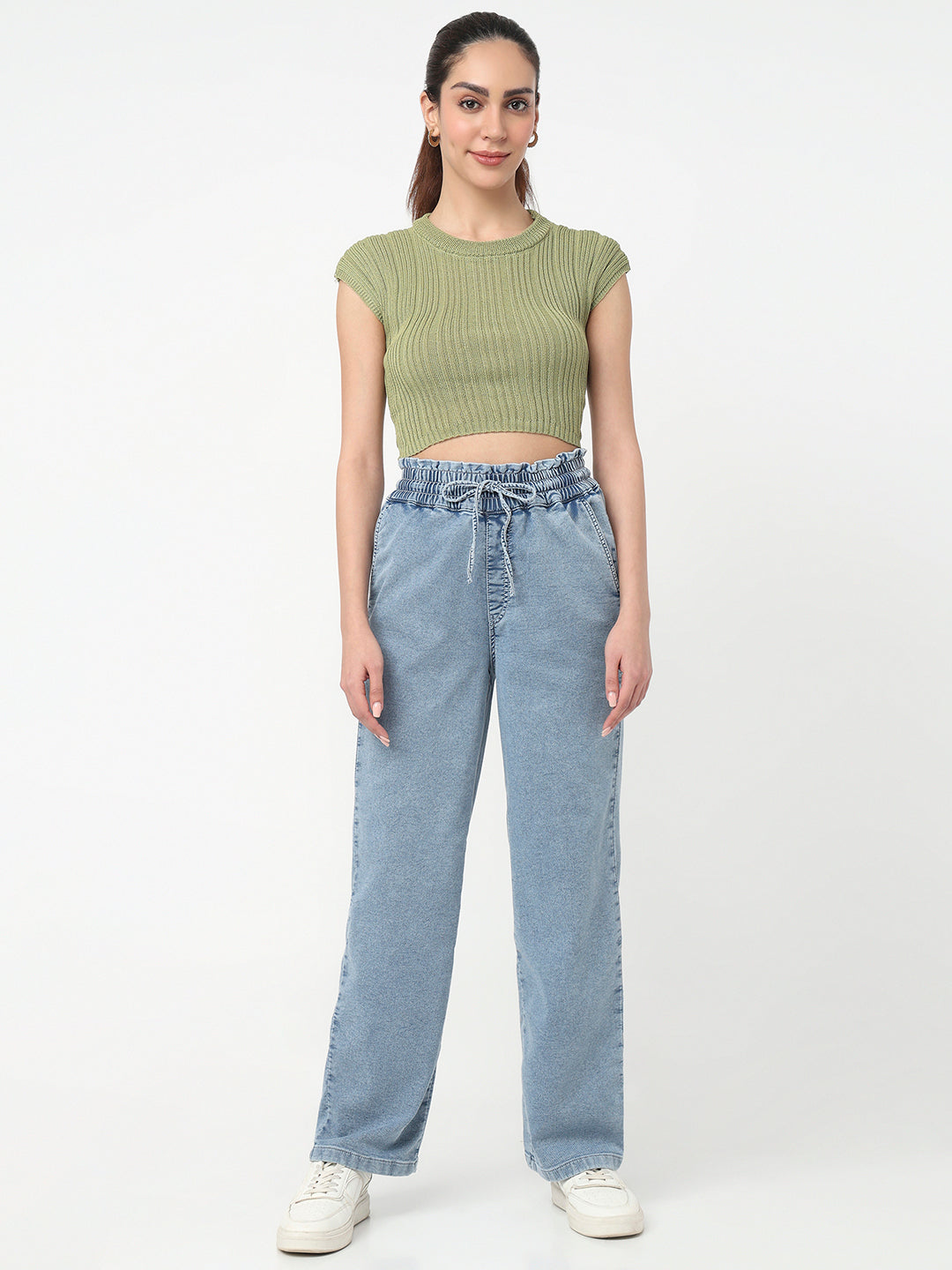 Women Light Blue Denim Jogger