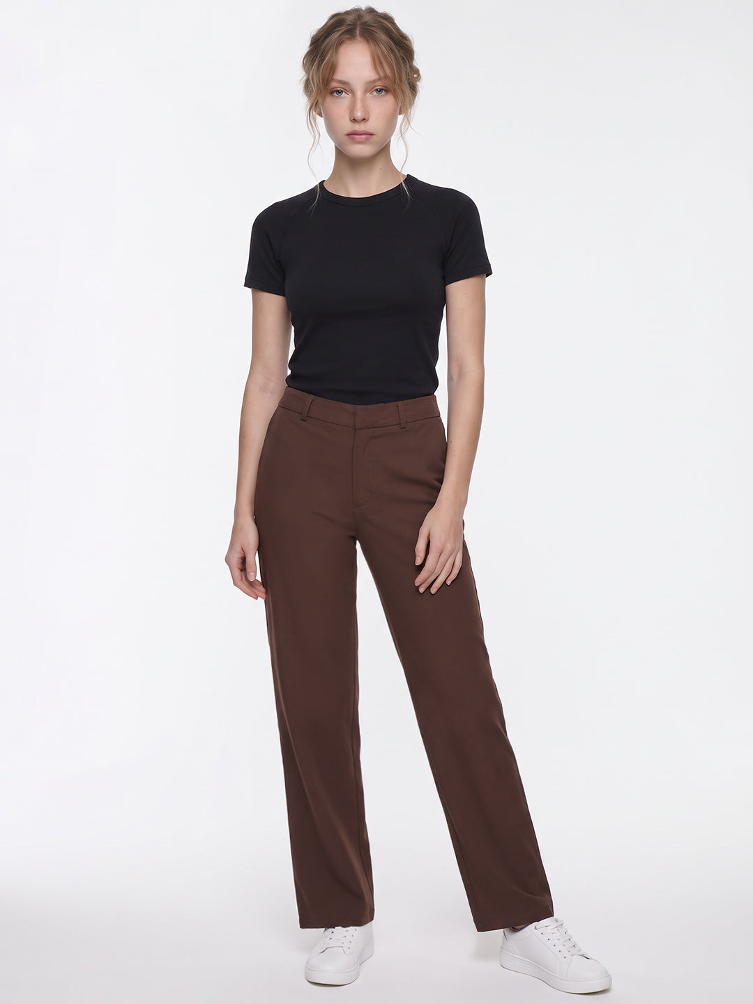 Sepia High-Rise Straight Fit Korean Pants